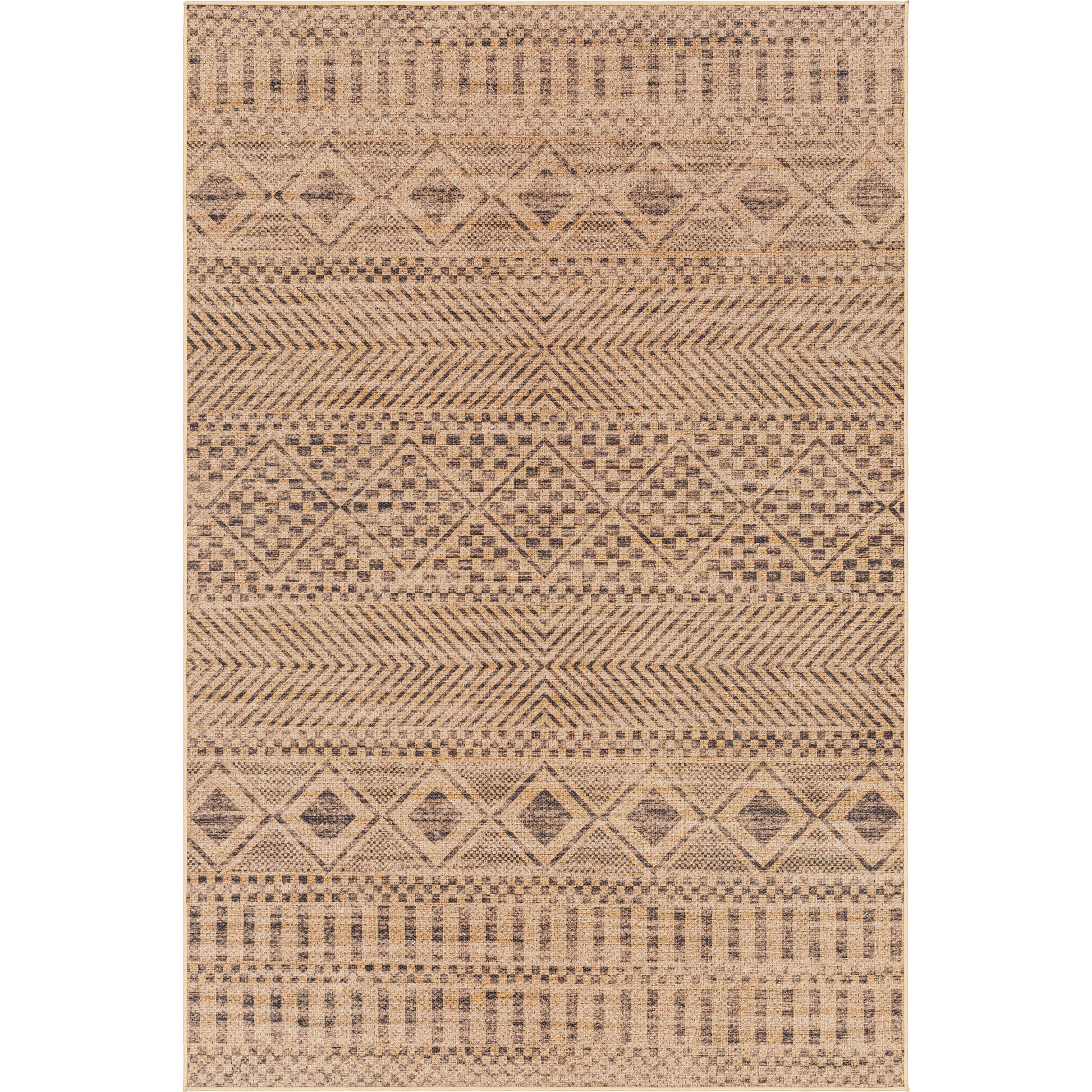 Ez Jute Rug - 32832 by Livabliss in light brown, black, beige. Made from main: 100% recycled material in a unique style.