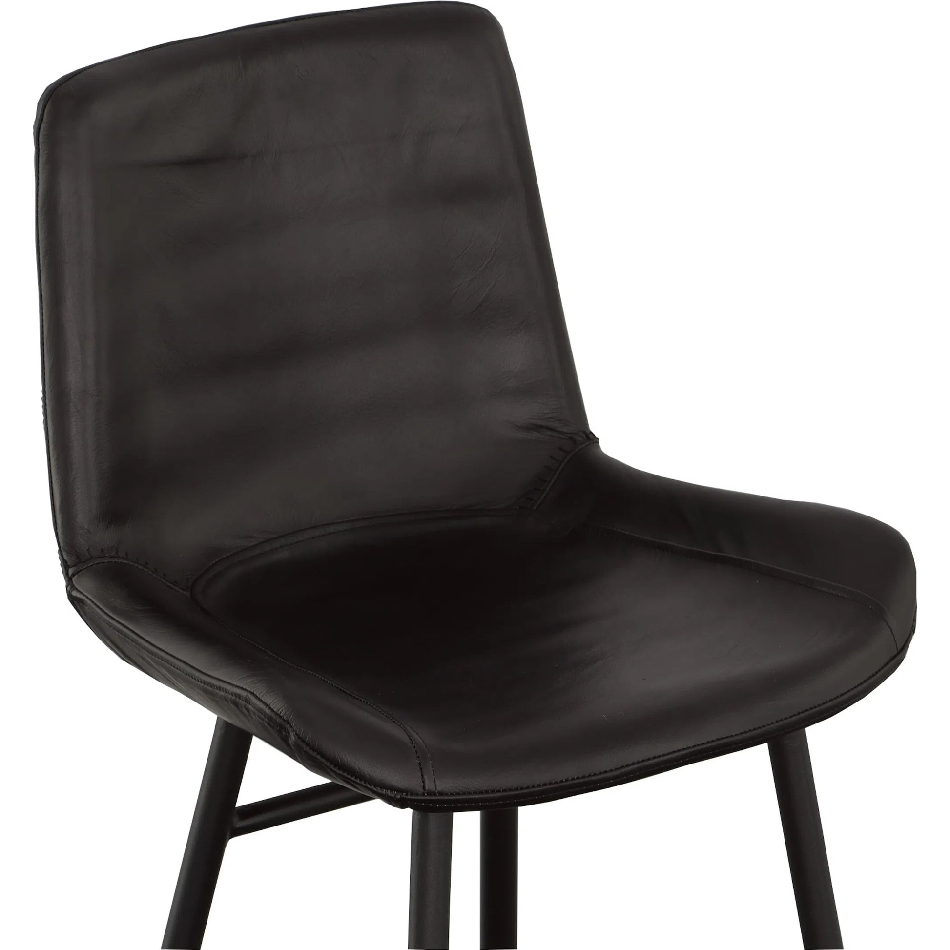 Nadia Leather Bar Stool by Fairfield Chair in black and matte black. Made from metal, leather in a unique style.