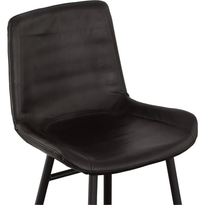 Nadia Leather Bar Stool by Fairfield Chair in black and matte black. Made from metal, leather in a unique style.