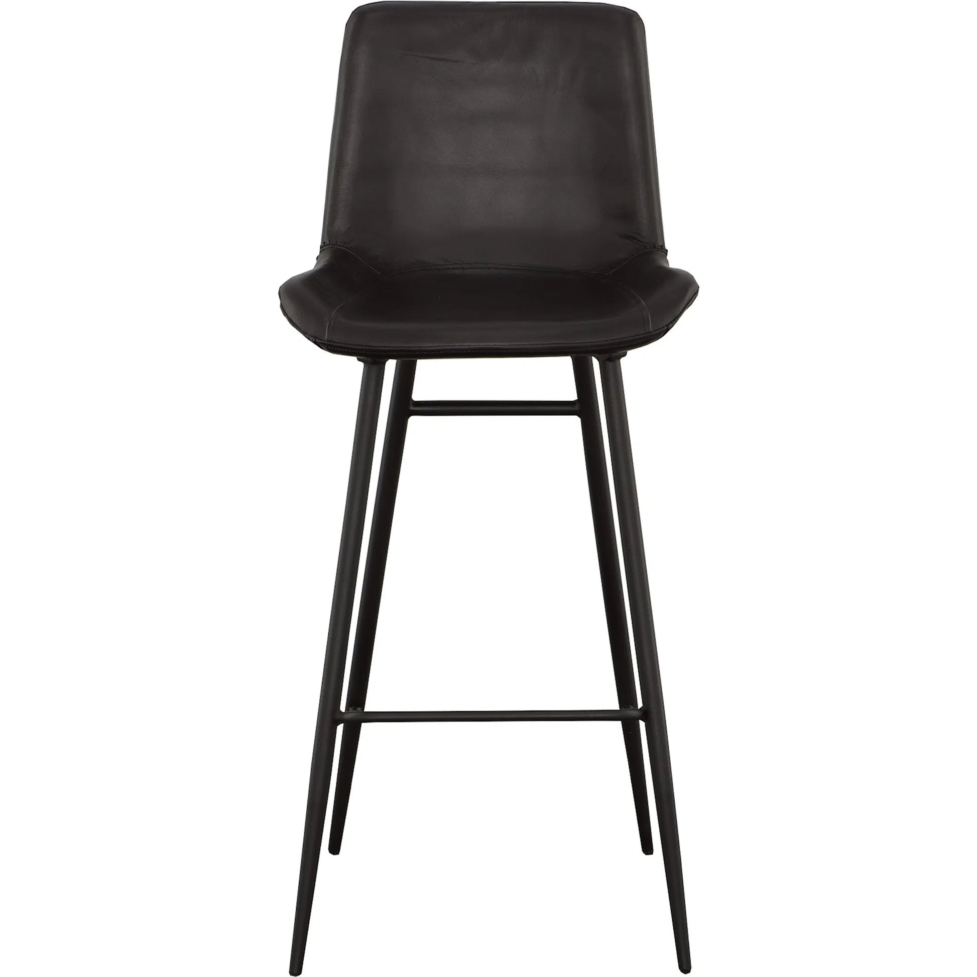 Nadia Leather Bar Stool by Fairfield Chair in black and matte black. Made from metal, leather in a unique style.