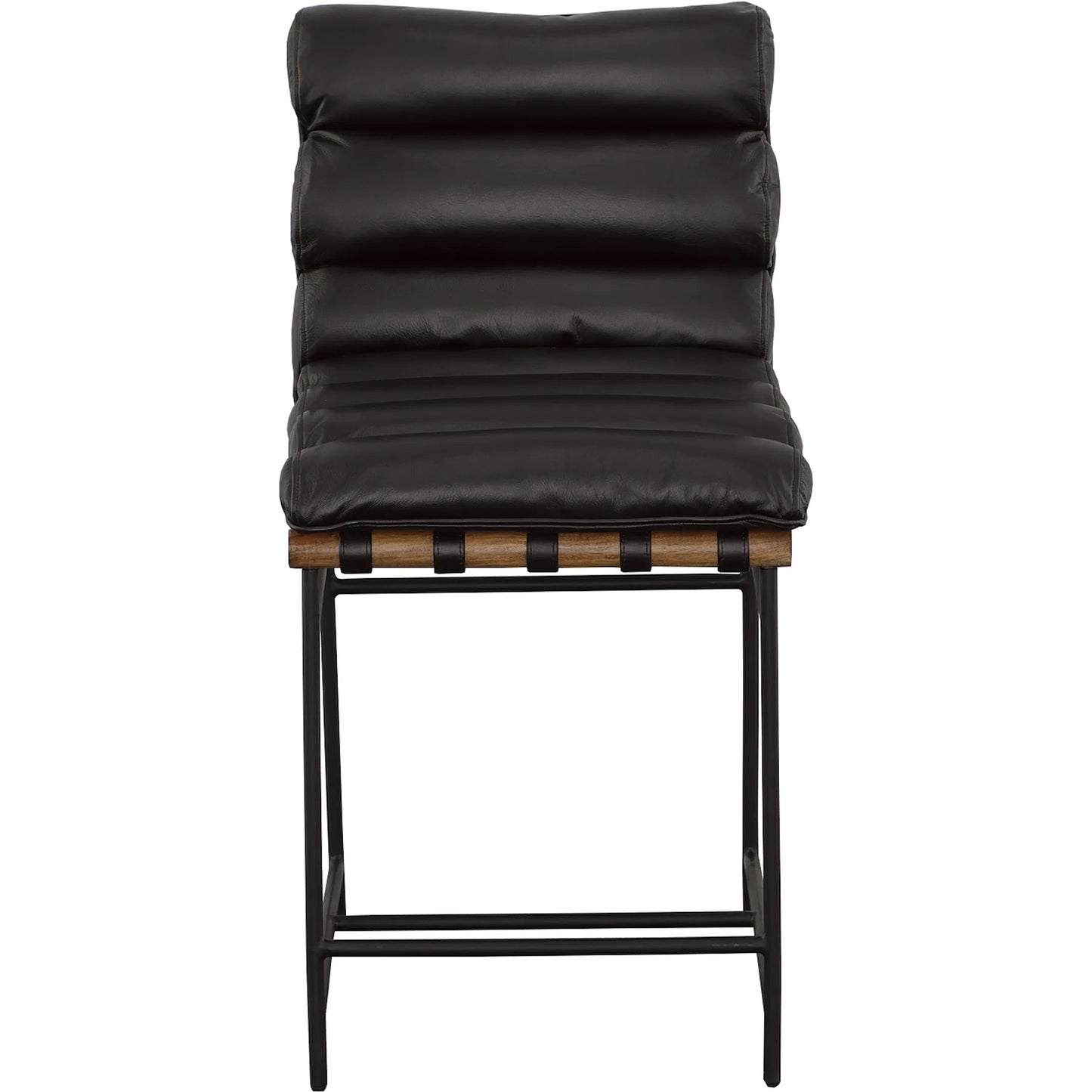 002 SI-2635990 | Additional Silo | Luca Counter Stool by Fairfield Chair in black and matte black. Made from metal, mango solids, leather in a unique style.