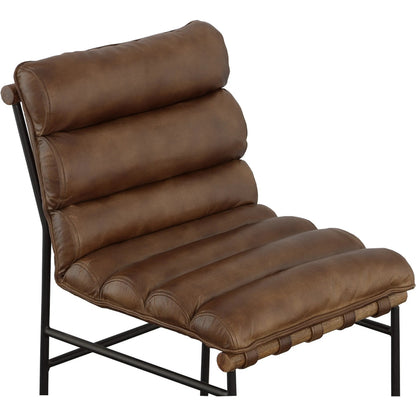 Luca Bar Stool by Fairfield Chair in black and matte brown. Made from metal, mango solids, leather in a unique style.