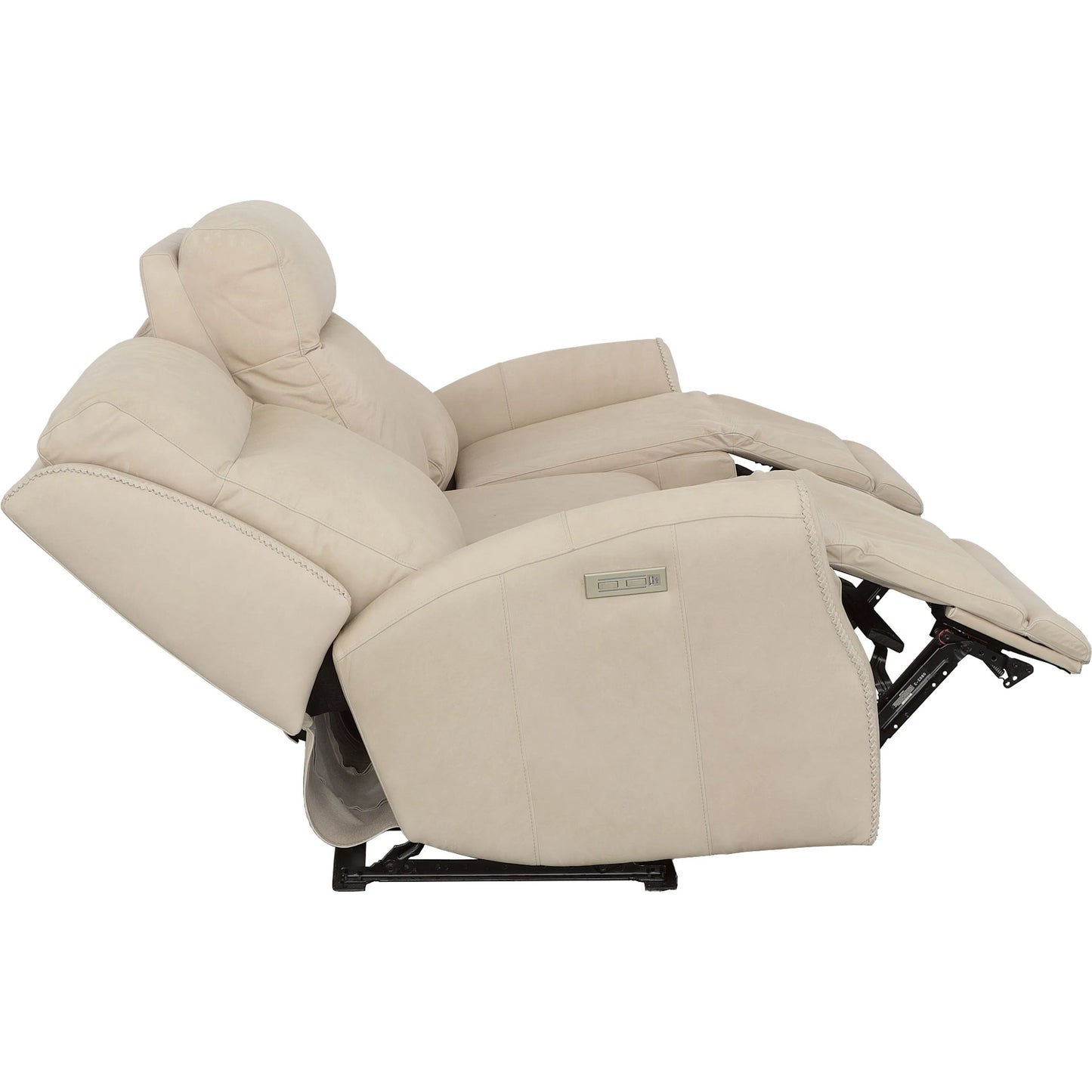 006 SI-2635992 | Additional Silo | Ashley Power Left and Right Reclining Sofa by Fairfield Chair in tan and khaki leather. Made from maple solids in a unique style.