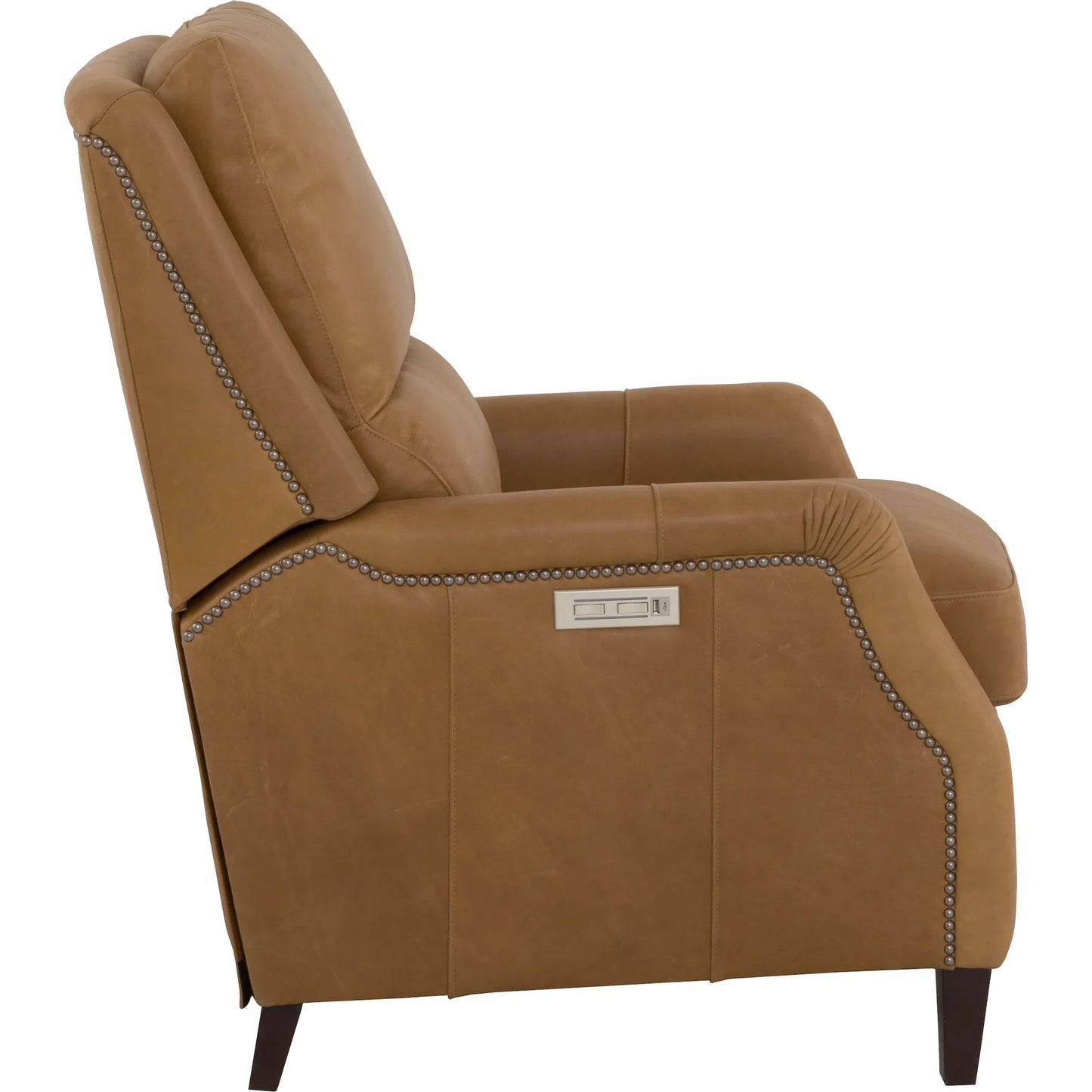 005 SI-2635994 | Additional Silo | "The Leather Reserve" Tristan Power Recliner by Fairfield Chair in brown and tobacco. Made from rubberwood solids in a traditional style.
