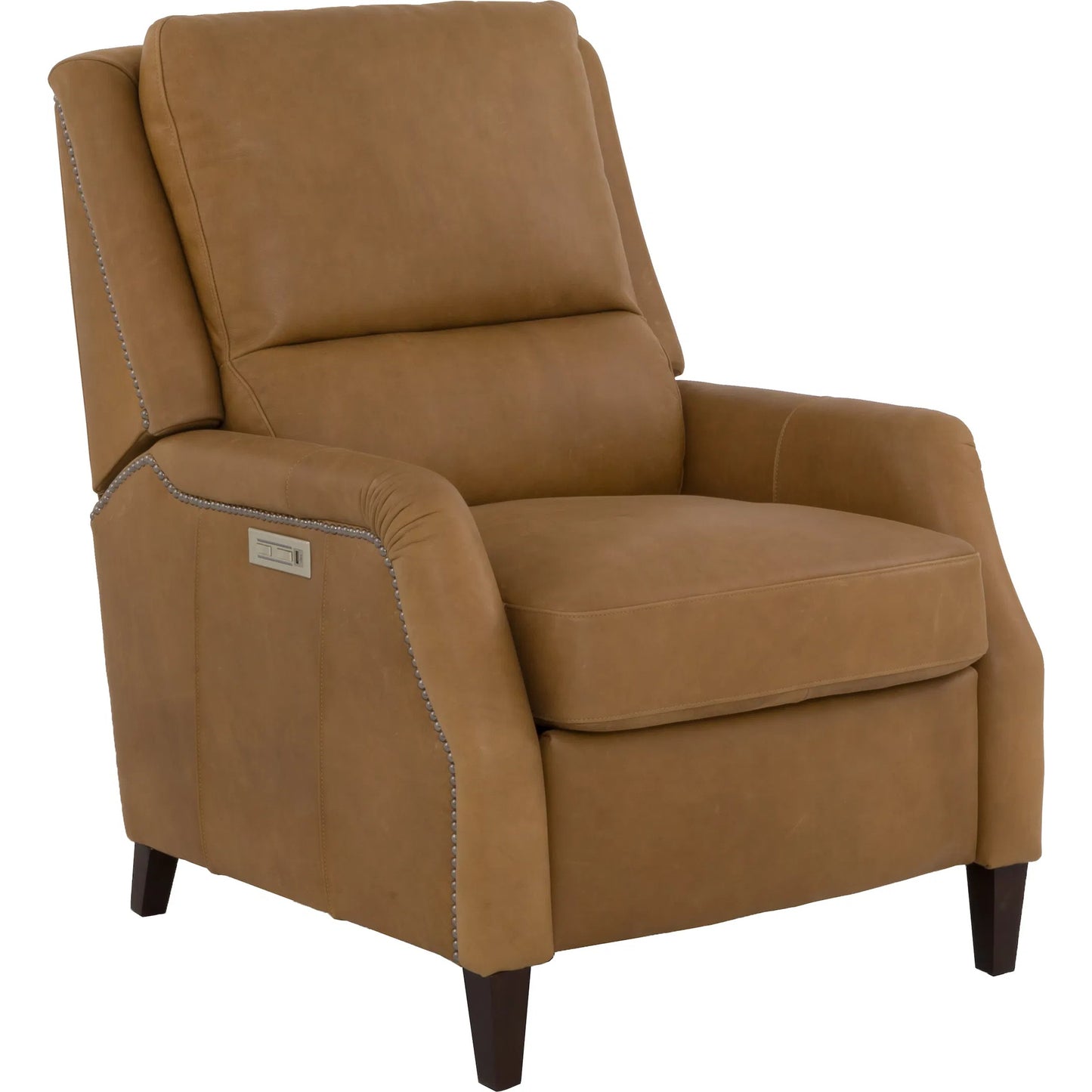 000 SI-2635994 | Primary Silo | "The Leather Reserve" Tristan Power Recliner by Fairfield Chair in brown and tobacco. Made from rubberwood solids in a traditional style.