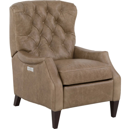 000 SI-2635995 | Primary Silo | "The Leather Reserve" Oliver Power Recliner by Fairfield Chair in brown and tobacco. Made from rubberwood solids in a traditional style.