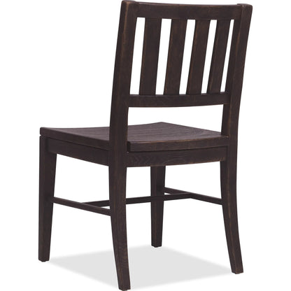 Driftwood Splatback Side Chair by Hooker Furniture. Made from oak solids, fabric, 70% polyester, 20% viscose, 10% linen in a transitional style.