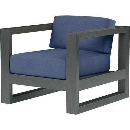 Redondo Outdoor Club Chair by Sunset West in grays. Made from aluminum in a modern style.