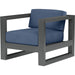 Redondo Outdoor Club Chair by Sunset West in grays. Made from aluminum in a modern style.