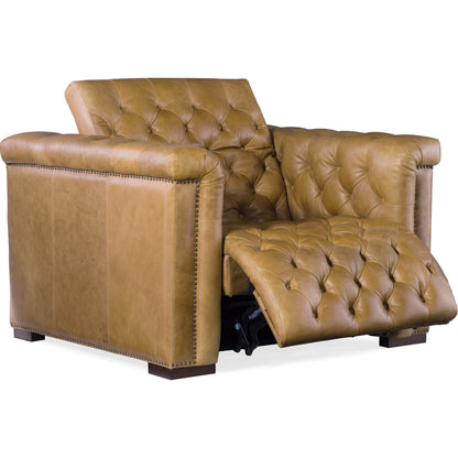 Savion Grandier Power Recliner by Hooker Furniture. Made from leather in a transitional style.