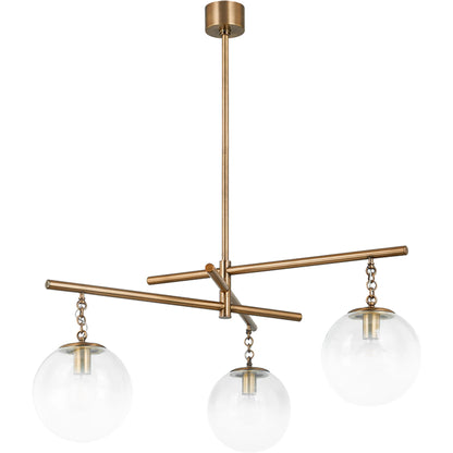 Wade Chandelier by Troy in patina brass. Made from steel in a modern style.
