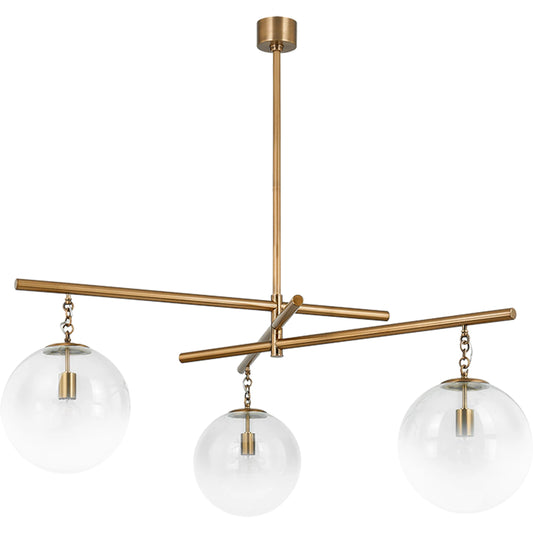 Wade Chandelier by Troy in patina brass. Made from steel in a modern style.