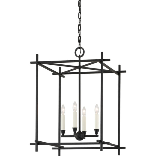 Huck Lantern by Troy. Made from aluminum, stainless steel in a transitional style.
