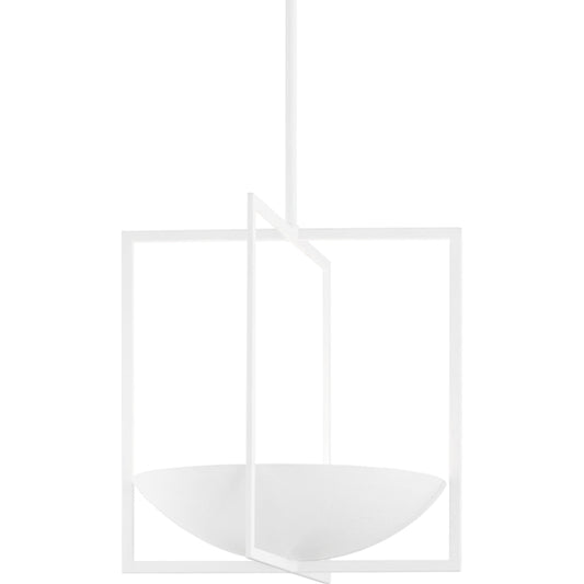 Loki Pendant by Troy in gesso white. Made from aluminum, stainless steel in a modern style.
