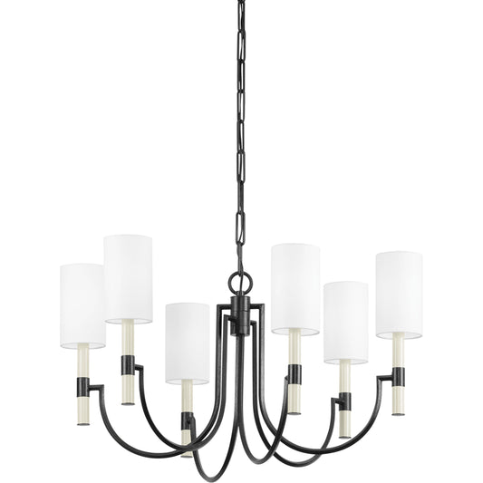 Gustine 6 Light Chandelier by Troy. Made from iron in a modern style.