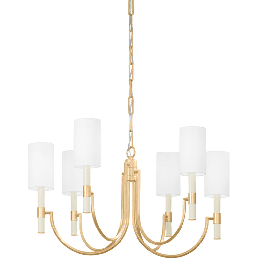 Gustine 6 Light Chandelier by Troy. Made from iron in a modern style.