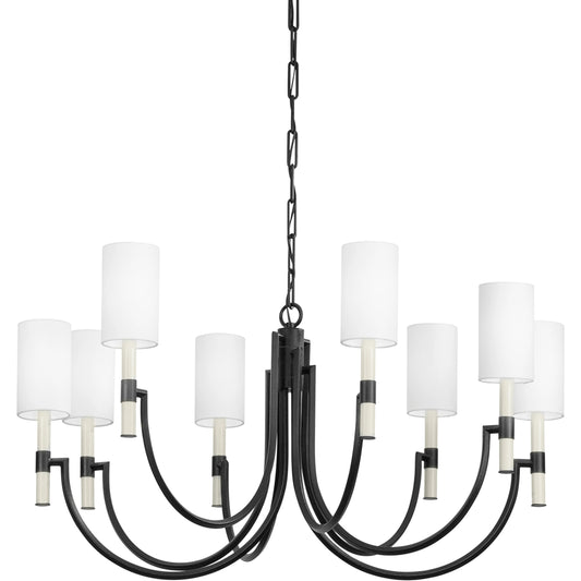 Gustine 8 Light Chandelier by Troy. Made from iron in a transitional style.