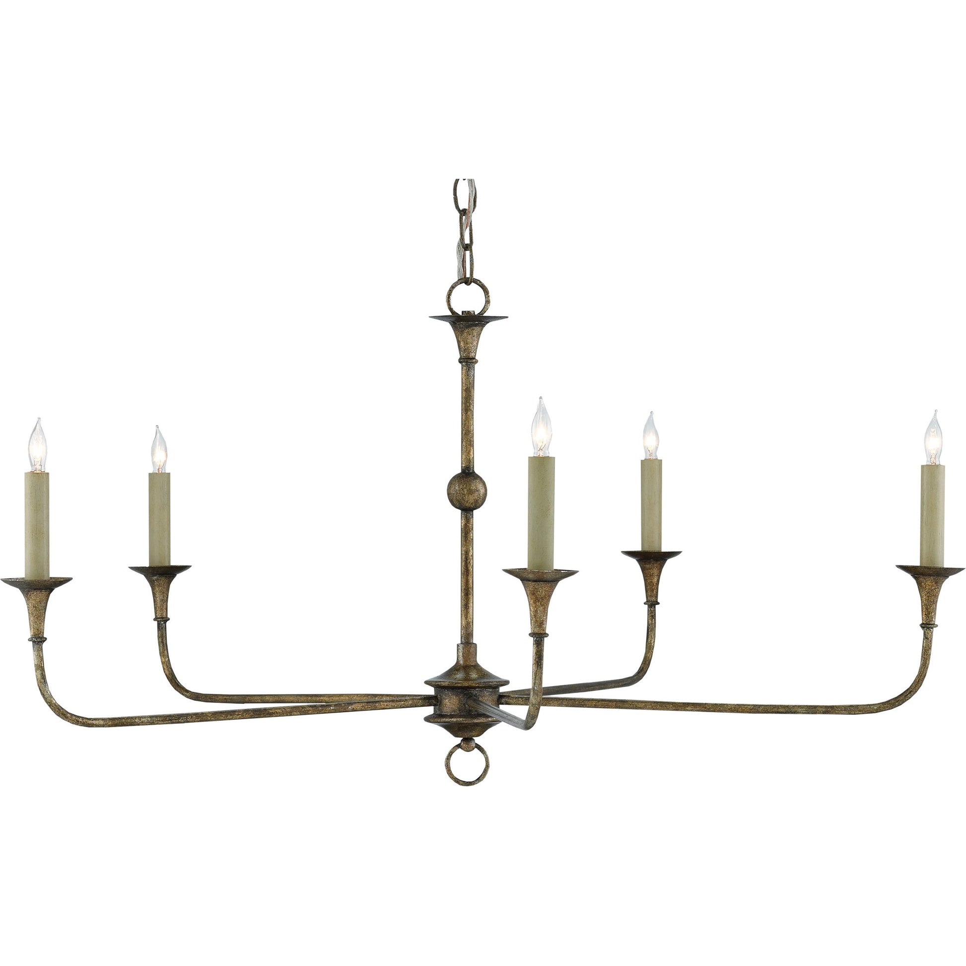 Nottaway Chandelier by Currey and Company. Made from wrought iron in a modern style.