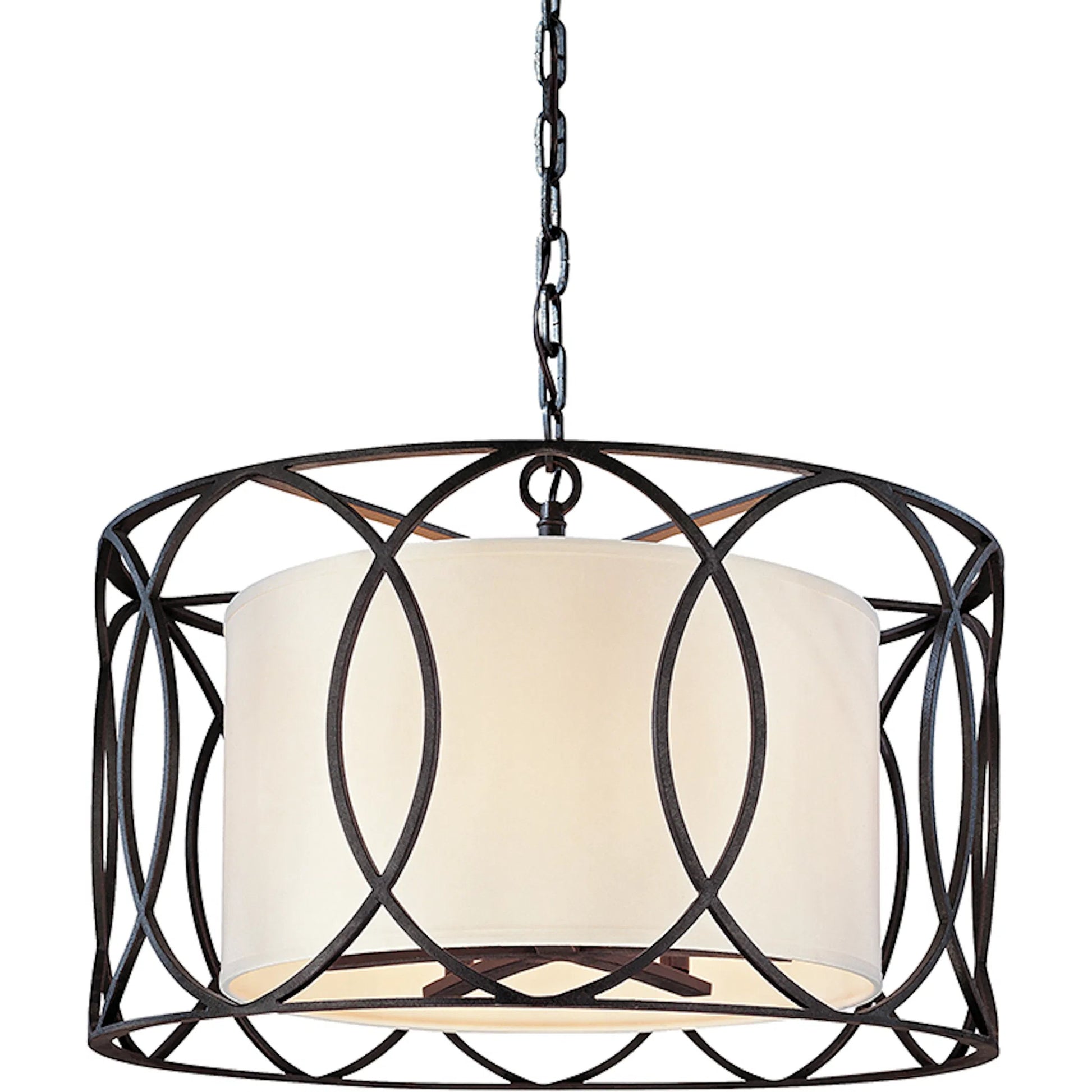 Sausalito Pendant Dining by Troy. Made from hand worked iron in a modern style.