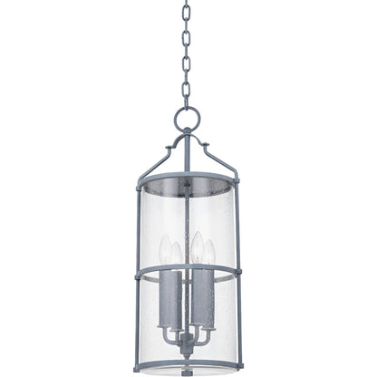Burbank Exterior Lantern by Troy in textured black. Made from aluminum, stainless steel in a traditional style.