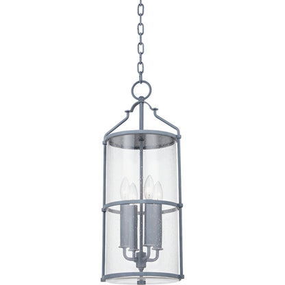Burbank Exterior Lantern by Troy in textured black. Made from aluminum, stainless steel in a traditional style.