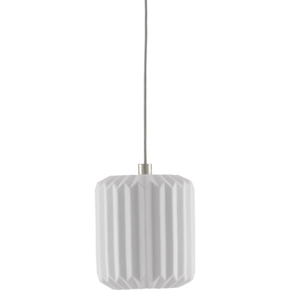 Dove Pendant by Currey and Company in painted silver, white. Made from metal, ceramic in a modern style.