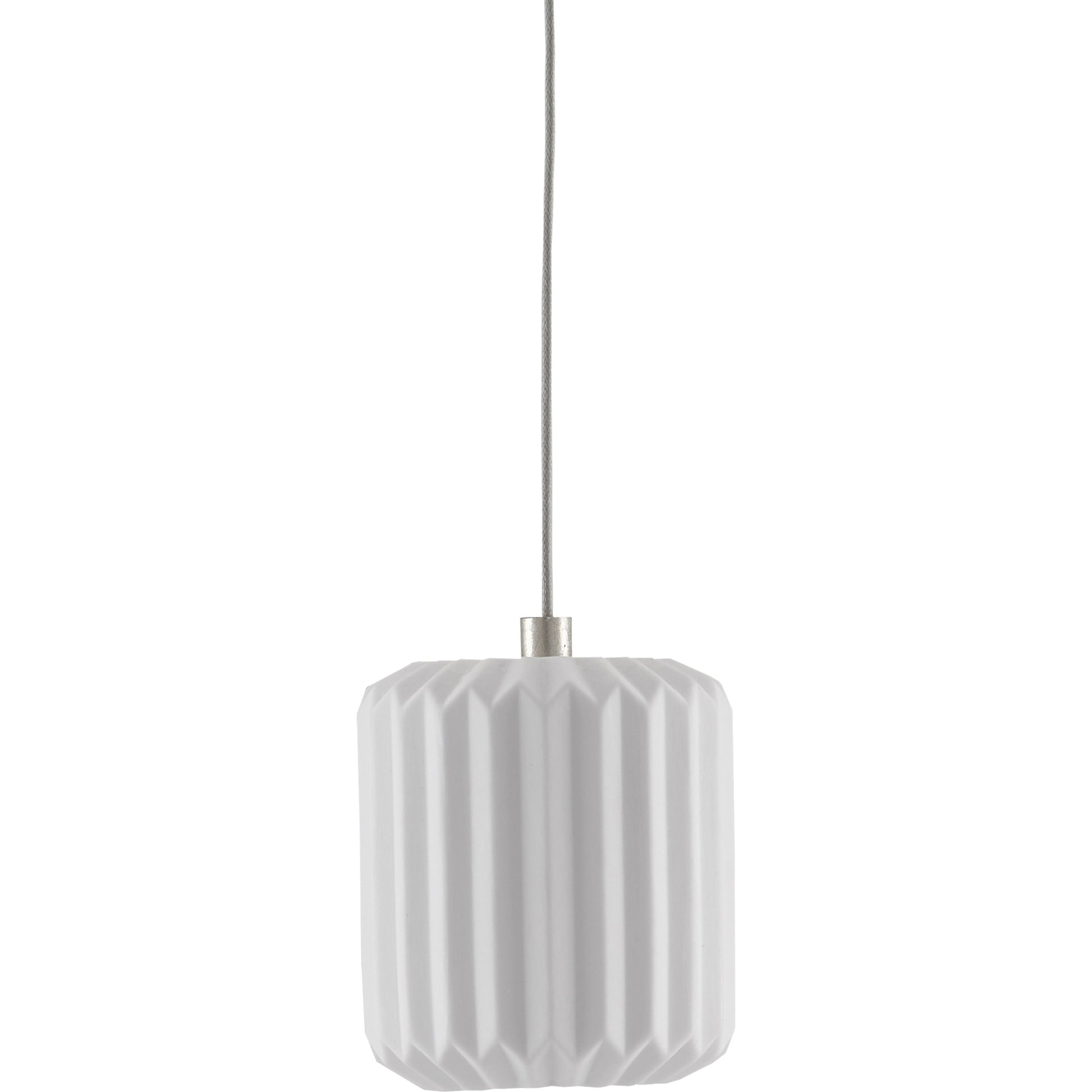 Dove Pendant by Currey and Company in painted silver, white. Made from metal, ceramic in a modern style.
