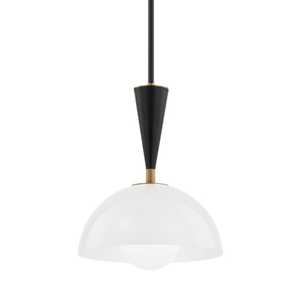 Payson Pendant by Troy in patina brass. Made from steel in a modern style.