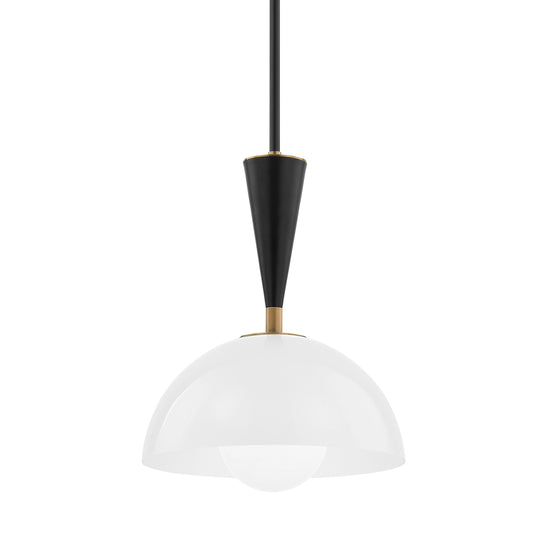 Payson Pendant by Troy in patina brass. Made from steel in a modern style.