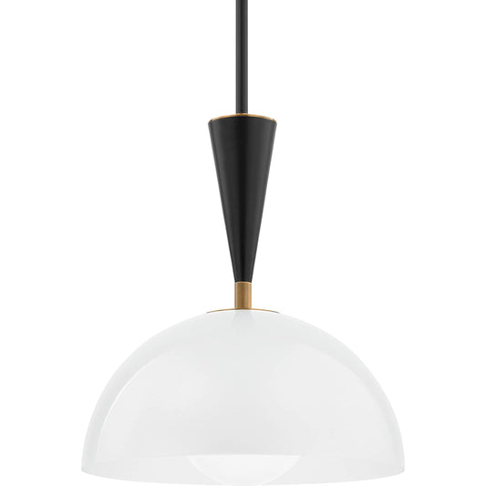 Payson Pendant by Troy in patina brass. Made from steel in a modern style.