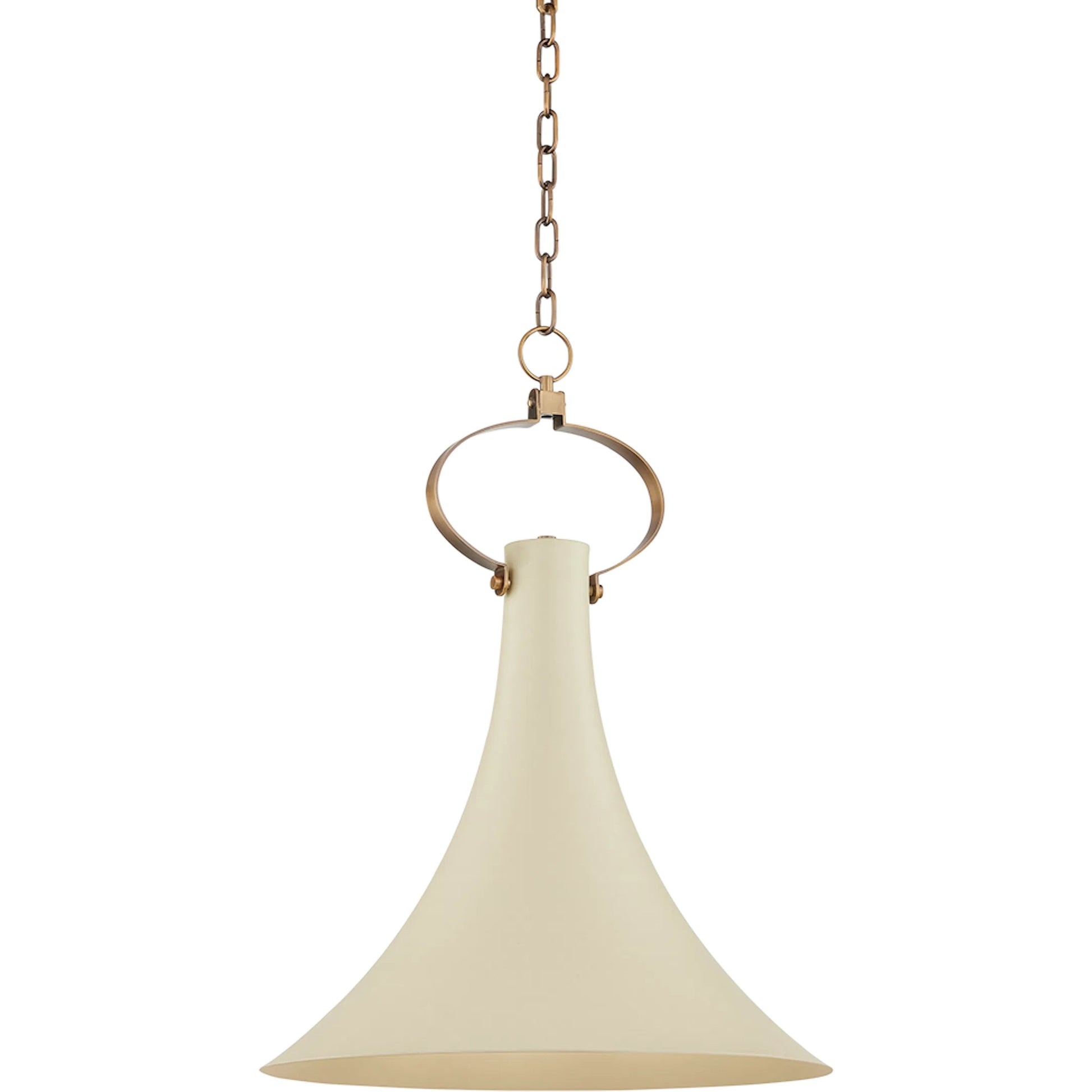 Radcliff 1 Light Pendant by Troy in patina brass, soft sand. Made from brass in a modern style.