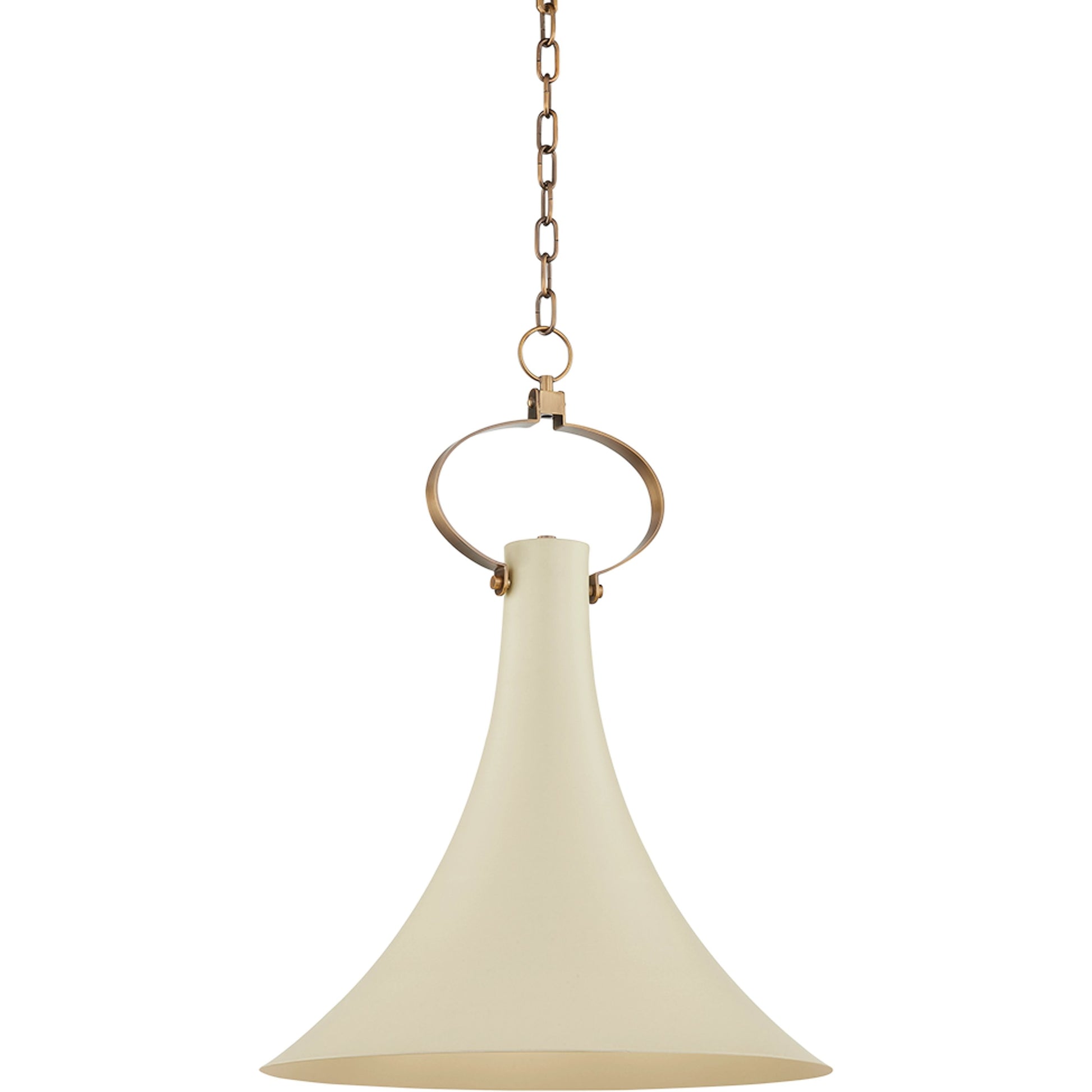 Radcliff 1 Light Pendant by Troy in patina brass, soft sand. Made from brass in a modern style.