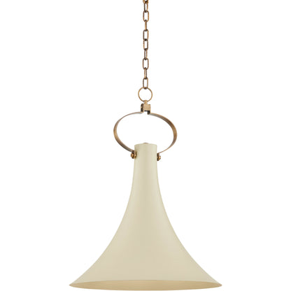 Radcliff 1 Light Pendant by Troy in patina brass, soft sand. Made from brass in a modern style.