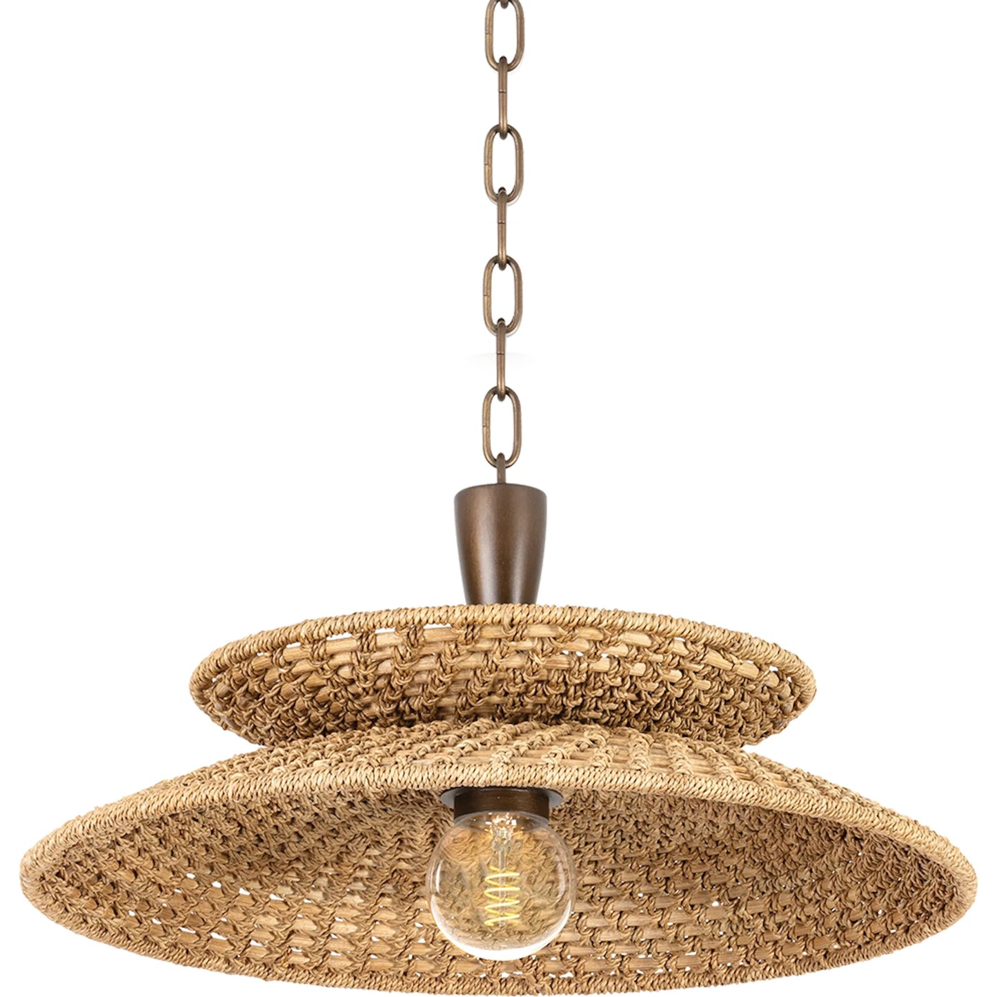 001 SI-2328077 | Primary Silo | Landry Pendant by Troy in bronze leaf. Made from natural woven in a rustic style.