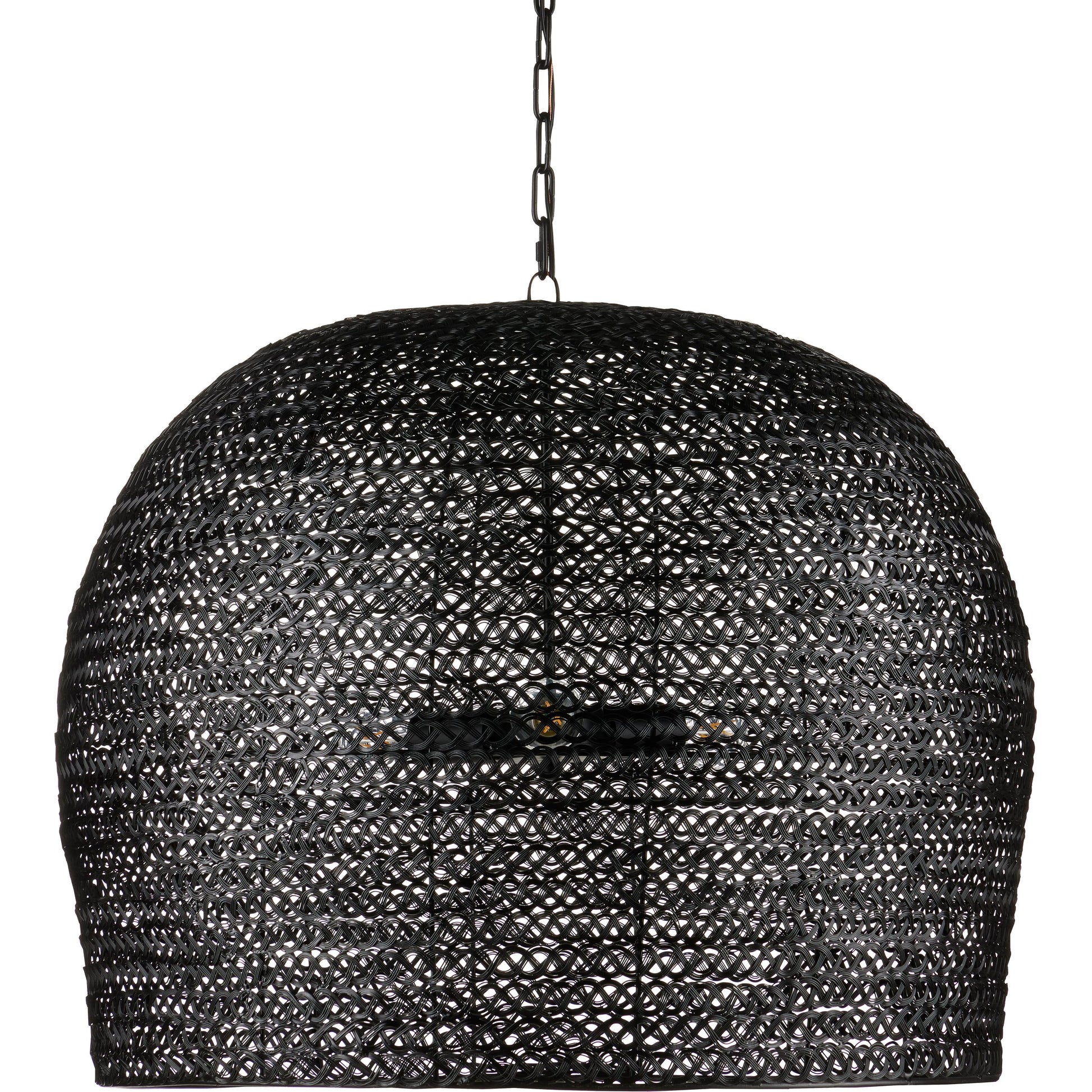 Piero Pendant by Currey and Company in satin black. Made from metal in a cottage & farmhouse style.
