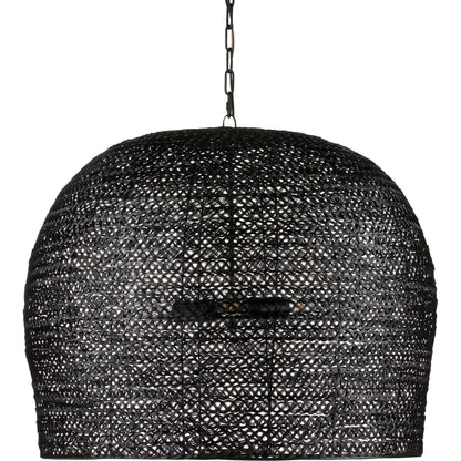 Piero Pendant by Currey and Company in satin black. Made from metal in a cottage & farmhouse style.