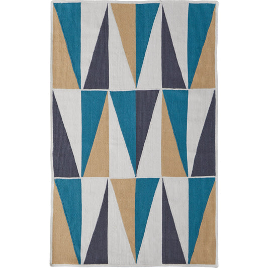 Clare Transitional Geometric Rug - 0527F by Feizy in blue, gold, ivory. Made from polyester in a unique style.