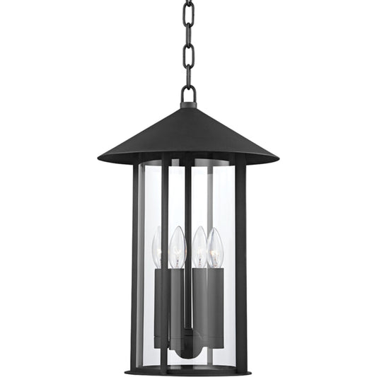 Long Beach Exterior Lantern by Troy in textured black. Made from aluminum in a transitional style.