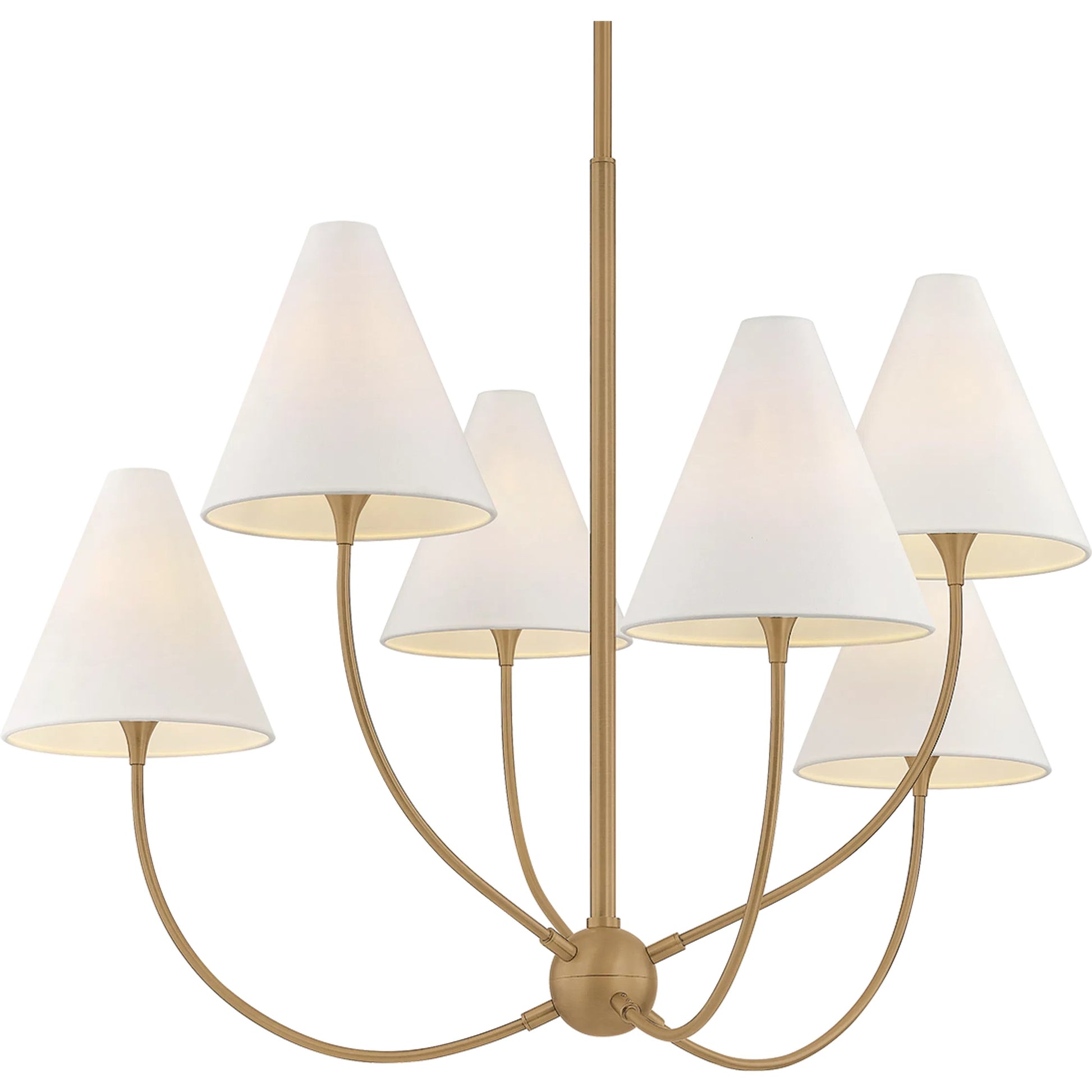 Evermore Chandelier by Troy in patina brass. Made from unique in a transitional style.