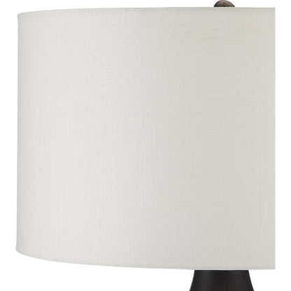 Brigadier Floor Lamp by Currey and Company in antique brass, black, whitewash. Made from aluminum in a modern style.