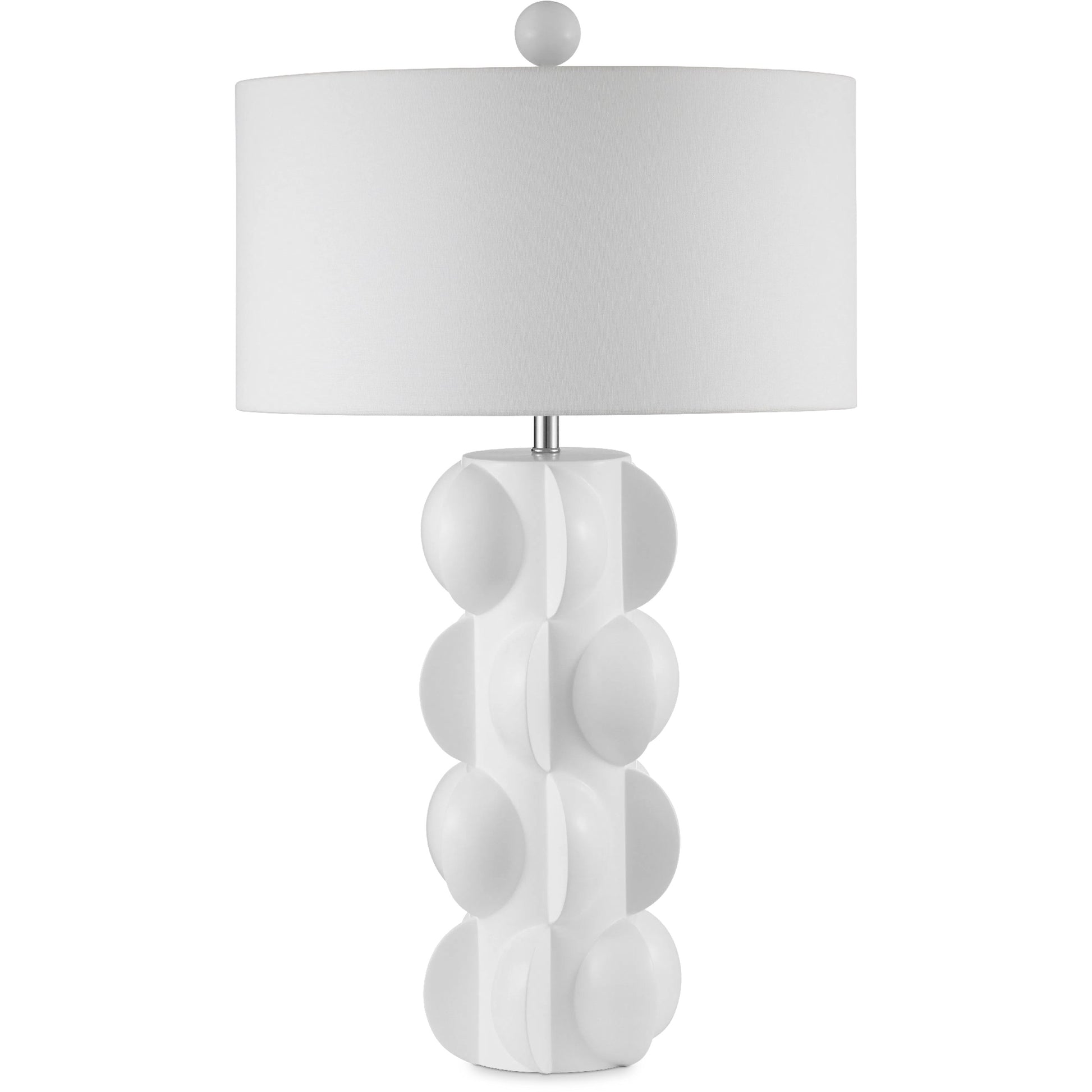 Salizzole Table Lamp by Currey and Company in white. Made from composite in a modern style.