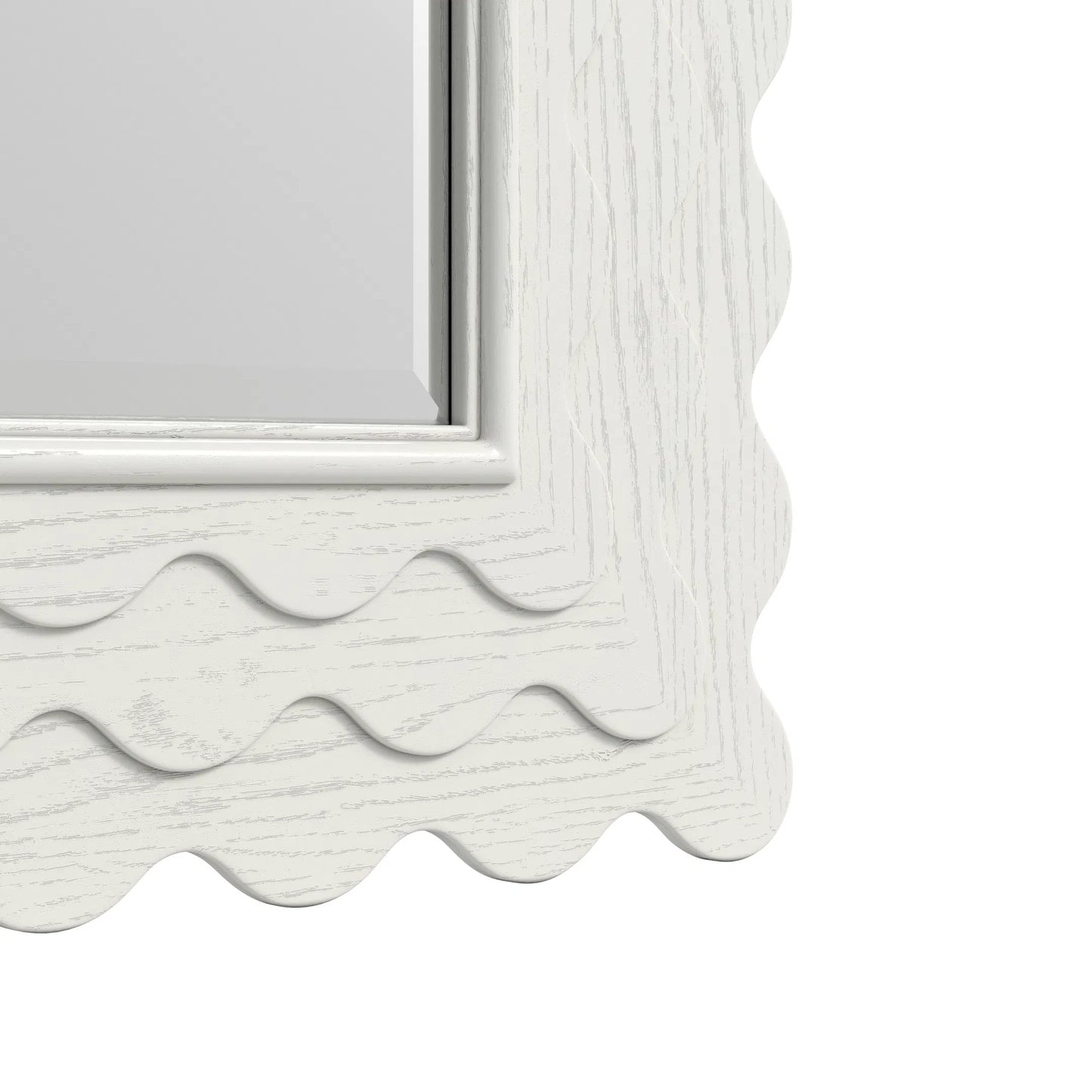 004 SI-2514189 | Closeup | Haven Mirror by A.R.T. Furniture in warm white. Made from parawood solids, oak veneer in a transitional style.
