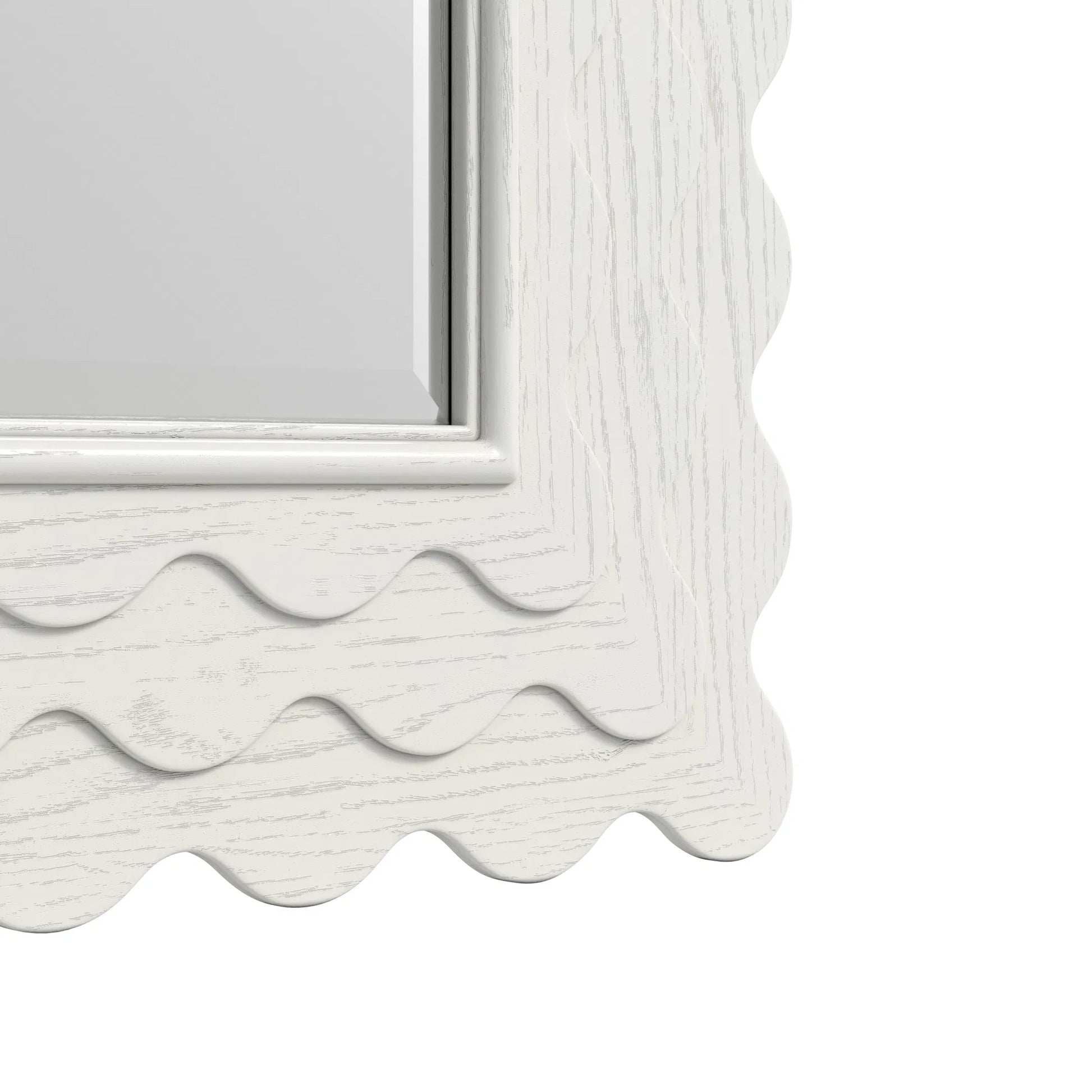 Haven Mirror by A.R.T. Furniture in warm white. Made from parawood solids, oak veneer in a transitional style.