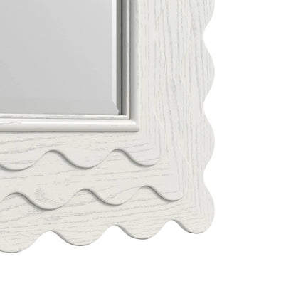 Haven Mirror by A.R.T. Furniture in warm white. Made from parawood solids, oak veneer in a transitional style.
