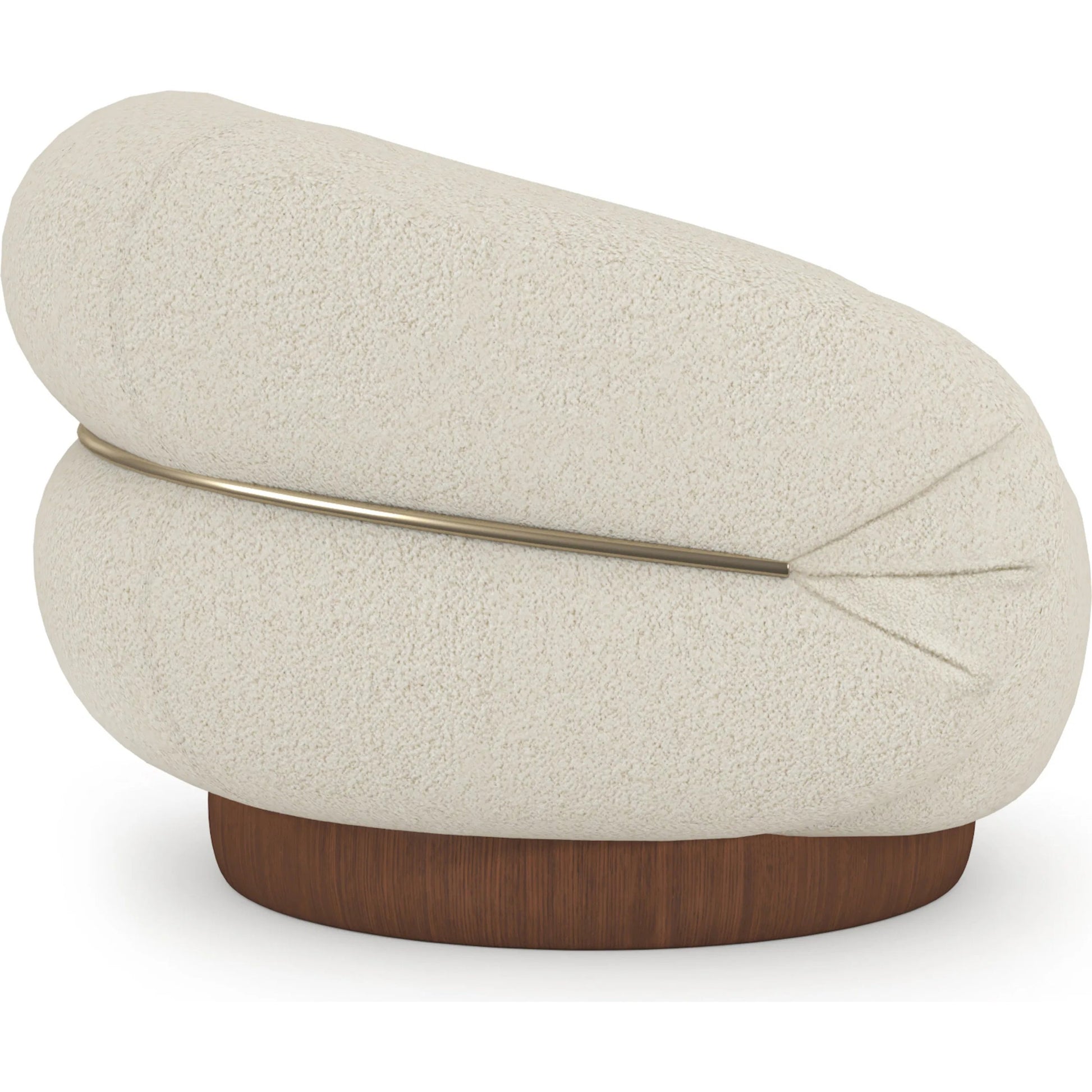 Smoosh Swivel Chair by Caracole in retro walnut, champagne gold. Made from unique in a transitional style.
