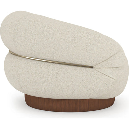Smoosh Swivel Chair by Caracole in retro walnut, champagne gold. Made from unique in a transitional style.