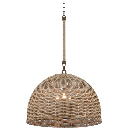 Huxley Exterior Pendant by Troy in textured bronze. Made from steel in a rustic style.