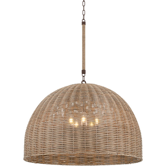 Huxley Exterior Pendant by Troy in textured bronze. Made from steel in a rustic style.