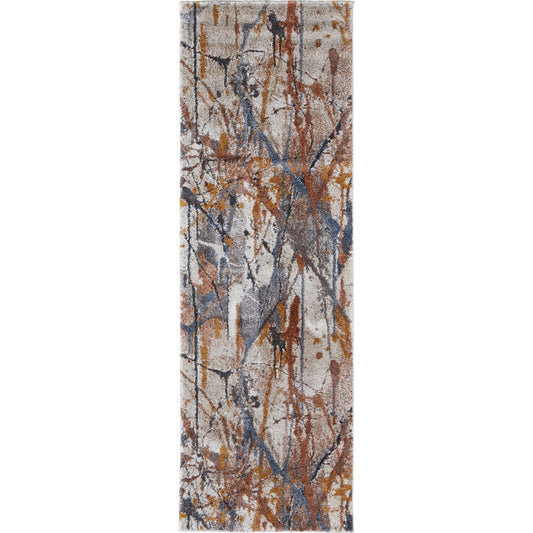 Gilmore Rug - 39MPF by Feizy in blue, orange, gray. Made from polypropylene in a unique style.