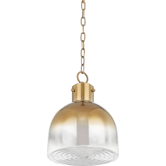 Beryl 1 Light Pendant by Troy in patina brass. Made from brass in a modern style.